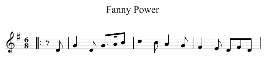 Fanny Power - staff notation
