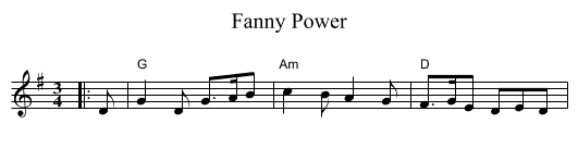 Fanny Power - staff notation