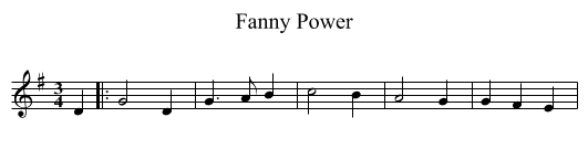 Fanny Power - staff notation
