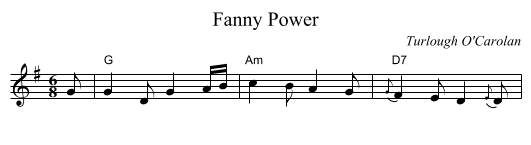 Fanny Power - staff notation