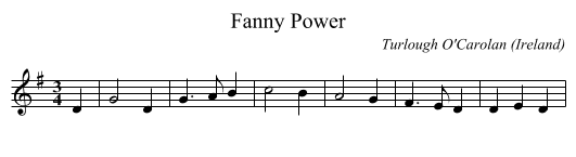 Fanny Power - staff notation