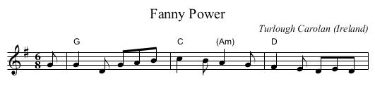 Fanny Power - staff notation