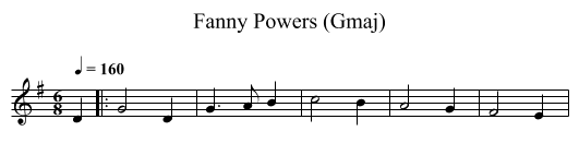 Fanny Powers (Gmaj) - staff notation