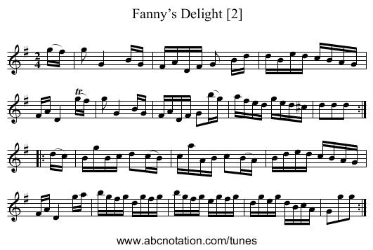 Fanny’s Delight [2] - staff notation