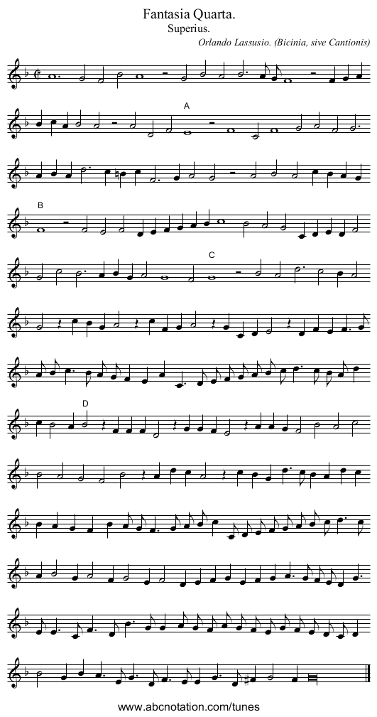 Fantasia Quarta. - staff notation