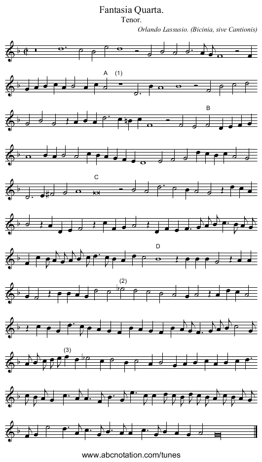 Fantasia Quarta. - staff notation