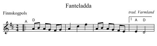 Fanteladda - staff notation