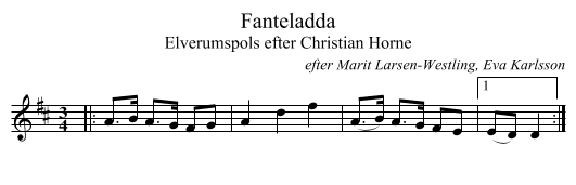 Fanteladda - staff notation