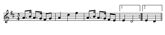 Fanteladda - staff notation