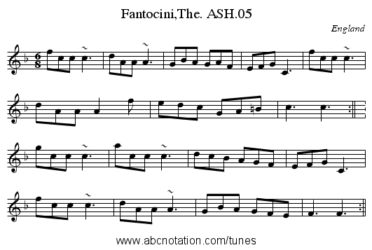 Fantocini,The. ASH.05 - staff notation