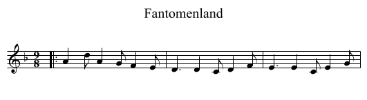Fantomenland - staff notation