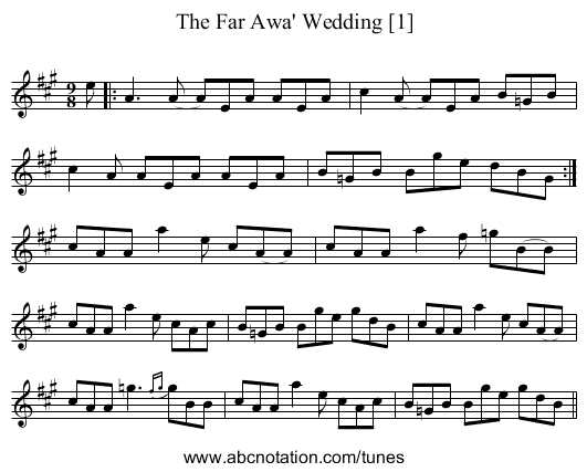 Far Awa' Wedding [1], The - staff notation