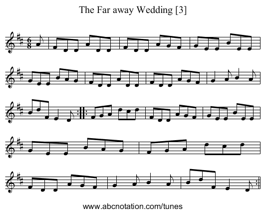 Far away Wedding [3], The - staff notation