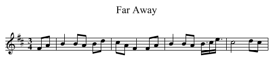 Far Away - staff notation