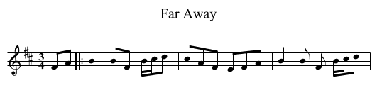 Far Away - staff notation