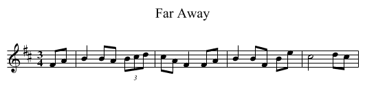 Far Away - staff notation