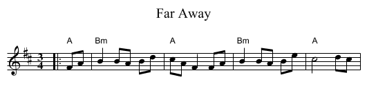 Far Away - staff notation