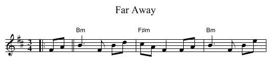 Far Away - staff notation