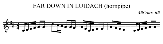 FAR DOWN IN LUIDACH (hornpipe) - staff notation
