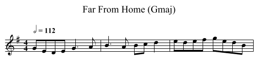 Far From Home (Gmaj) - staff notation