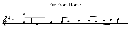Far From Home - staff notation
