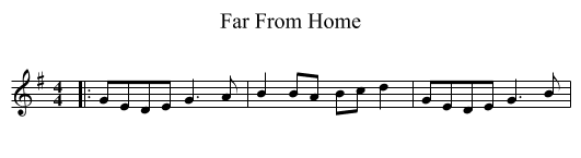 Far From Home - staff notation