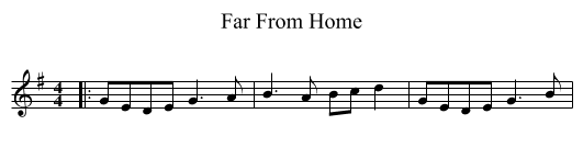 Far From Home - staff notation