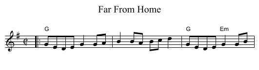 Far From Home - staff notation