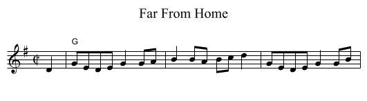 Far From Home - staff notation