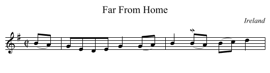 Far From Home - staff notation