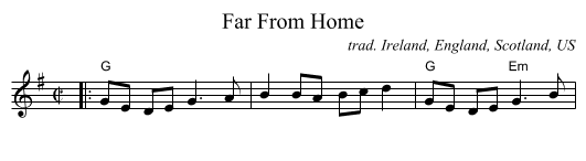 Far From Home - staff notation