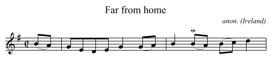 Far from home - staff notation
