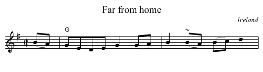 Far from home - staff notation