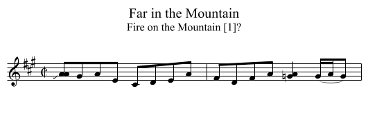 Far in the Mountain - staff notation