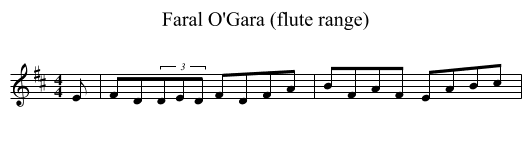Faral O'Gara (flute range) - staff notation