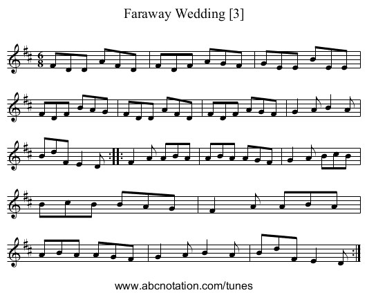 Faraway Wedding [3] - staff notation