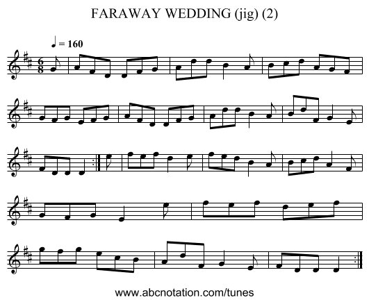 FARAWAY WEDDING (jig) (2) - staff notation