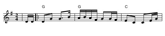 Farbror Olles gånglåt - staff notation