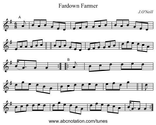 Fardown Farmer - staff notation