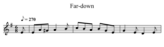 Far-down - staff notation