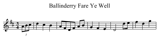Fare Ye Well, Ballinderry - staff notation