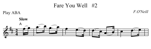 Fare You Well   #2 - staff notation