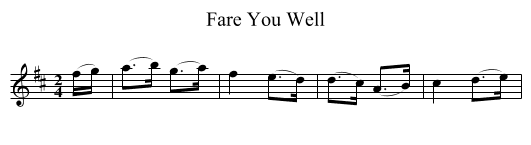 Fare You Well - staff notation