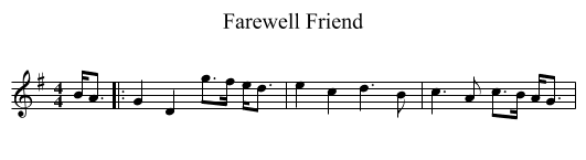 Farewell Friend - staff notation