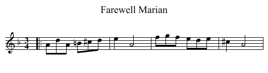 Farewell Marian - staff notation