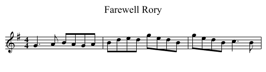 Farewell Rory - staff notation