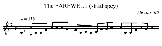 FAREWELL (strathspey), The - staff notation