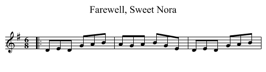 Farewell, Sweet Nora - staff notation
