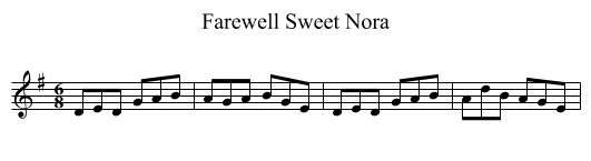 Farewell Sweet Nora - staff notation