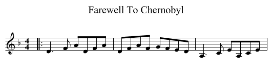 Farewell To Chernobyl - staff notation